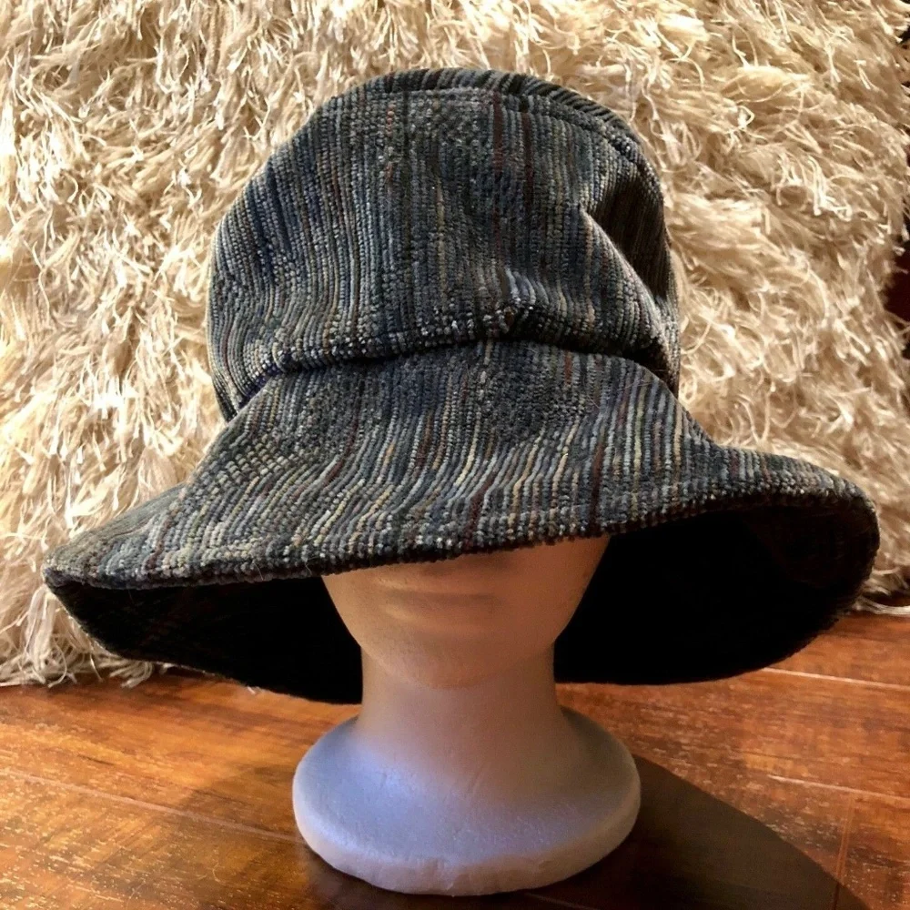 VINTAGE Bucket Crusher Fedora Cord Hat